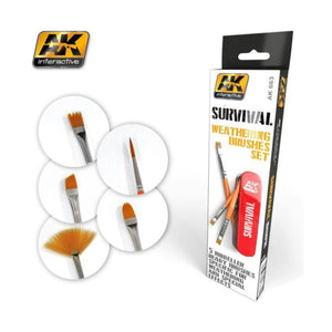 AK Interactive - Brushes - Survival Weathering Brush Set