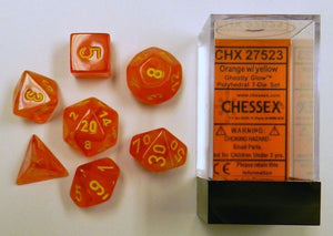 Ghostly Glow Orange/Yellow Polyhedral Dice Set CHX27523
