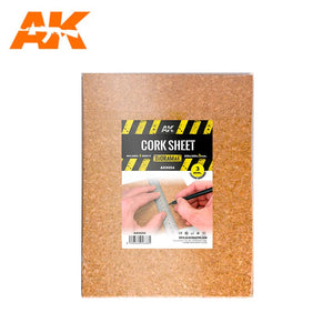 AK Interactive Cork Sheets 200x300x3mm Coarse Grained