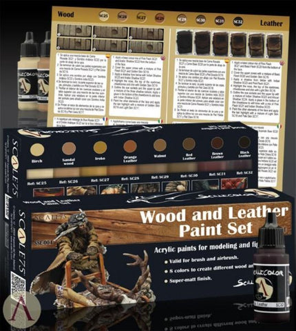 Image of Scale 75 Scalecolor Wood and Leather Paint Set
