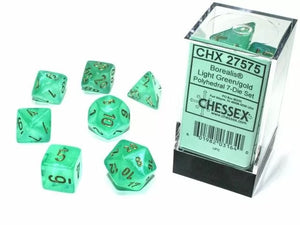 CHX 27575 Borealis Polyhedral Light Green/Gold Luminary 7-Die Set