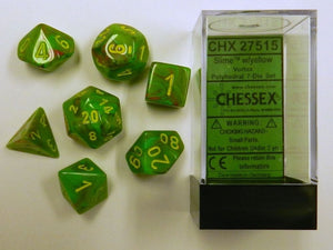 Vortex Slime/Yellow Polyhedral Dice Set CHX27515