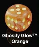 Ghostly Glow Orange/Yellow 12mm D6 Dice CHX27923