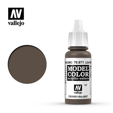 Vallejo Model Colour - 871 Leather Brown 17ml