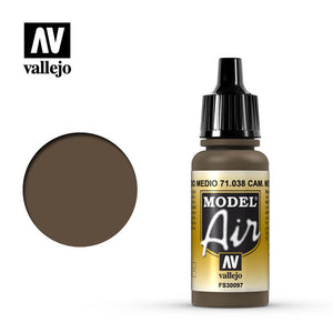 Vallejo Model Air - 038 Camouflage Medium Brown 17ml