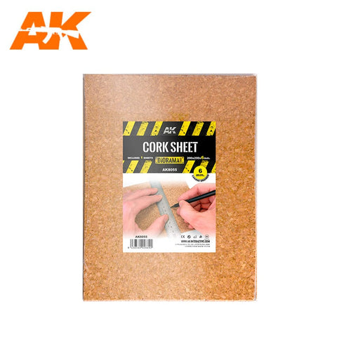AK Interactive Cork Sheets 200x290x6mm Coarse Grained