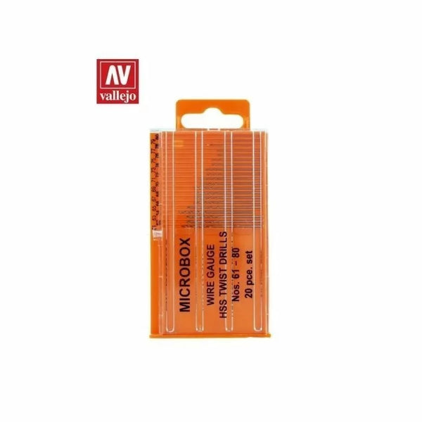 Vallejo Hobby Tools Drill Bit Set 20pc Emerald Hobbies