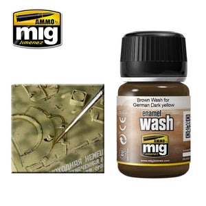 Ammo by MIG Wash Brown for German Dark Yellow 1000