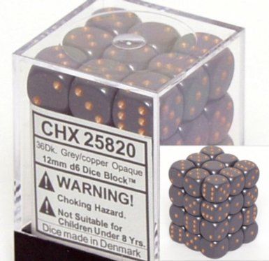 Dark Grey/Copper 12mm D6 Dice CHX25820