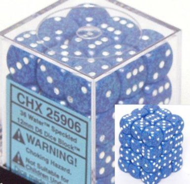 Speckled Water 12mm D6 Dice CHX25906