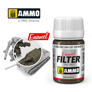 Ammo by MIG Filters Dark Grey for White 1502