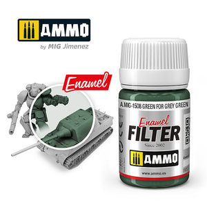 Ammo by MIG Filters Green for Grey Green 1508