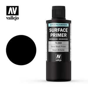 Vallejo Surface Primer Gloss Black AV74660 200ml